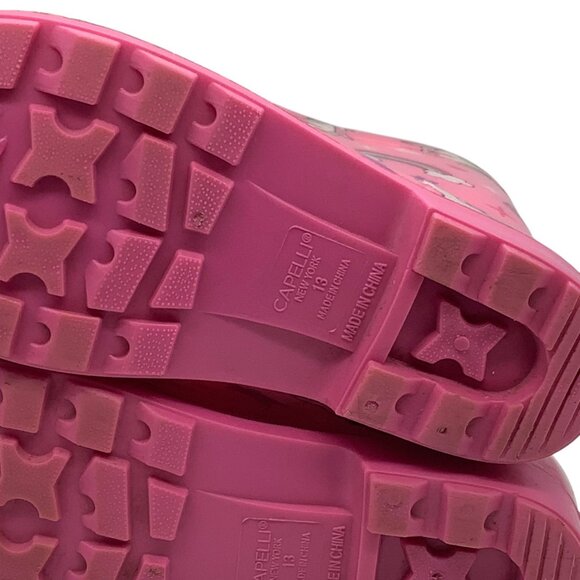 Capelli New York Pink Unicorn Rainbow Print Kids Rain Boots Size 10 Waterproof - Picture 7 of 7